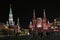 Red Square in Moscow. Kremlin, Historical museum and Lenins mausoleum