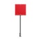Red square road sign - realistic blank mockup of metal street signpost