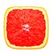 Red square slice of orange