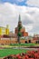 Red Square, Trinity Tower of the Moscow Kremlin. Russia.