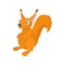 Red squirrel icon, cartoon style