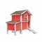 Red, stable chicken house