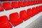 Red stadium seats