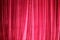 Red stage curtain closed