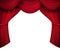 Red stage curtain for theater, opera scene drape backdrop, concert grand opening or cinema premiere backstage, portiere for