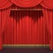 Red stage curtains