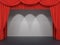 Red stage curtains