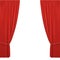 Red stage curtains