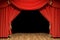 Red stage theater velvet drapes