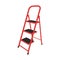 Red staircase is a stepladder for repairing house or apartment, housekeeping, gardening,archive,storage room or warehouse with