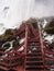 Red stairs below the Niagara Falls