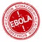 Red stamp with Ebola concept text on white