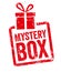 Red stamp with gift icon  - Mystery Box