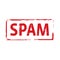 Red stamp and text spam. Vector Illustration