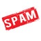 Red stamp and text spam. Vector Illustration