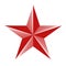 Red star 3d icon isolated on white. Vector illustration for USSR design.