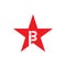 Red star letter b logo design