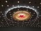 Red star and lighting on the ceiling of the Great Hall of People in Beijing