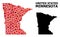 Red Star Pattern Map of Minnesota State