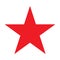 red star shape symbol, vector illustration of simple five-pointed star