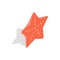 Red starfish icon, isometric 3d style