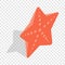 Red starfish isometric icon