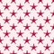 Red starfish seamless repeat symmetrical pattern on light pink background.