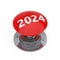 Red Start 2024 New Year Button. 3d Rendering