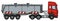 Red steel tank semitrailer