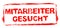 Red stencil frame: Employees wanted banner in german language