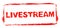 Red stencil frame: Livestream banner