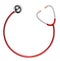 Red Stethoscope In Shape Of Circle on White