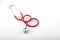 Red Stethoscope on withe background