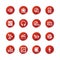 Red sticker media icons