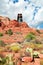 Red stone landscape of sedona with holy chapel
