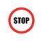 Red stop attention road sign. Stop road sign icon vector eps10.
