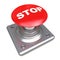 Red STOP button Isolated High resolution. 3D image