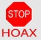 Red Stop Hoax sign