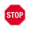 Red stop sign over white background