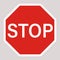 Red stop sign vector illustration flat style front