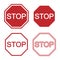 Red stop vector sign. Prohibition icon. Traffic and road symbol logo.