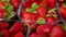 Red Strawberries. Juicy Ripe Strawberries. Summer Berries. The Concept Of Healthy Vegan Food. Close-up, Strawberry Rotation.