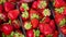 Red Strawberries. Juicy Ripe Strawberries. Summer Berries. The Concept Of Healthy Vegan Food. Close-up, Strawberry Rotation.