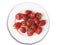 Red strawberries in plate