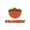 Red Strawberry Fruits Basket Vector Design