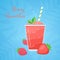 Red strawberry vegeterian smoothie protein shake