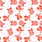 Red striped lollypops watercolor seamless vector print