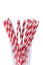 Red striped papaer straws in glass