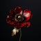 Red Stylised Faux Flower: Bronze Sculpture Inspired By Bella Kotak And Valentine Hugo