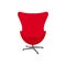 Red stylish relax or office chair flat icon